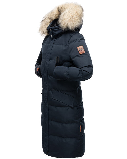 Marikoo Schneesternchen giacca invernale da donna con cappuccio, navy