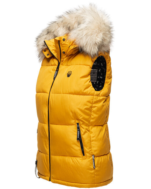 Marikoo Eisflockchen gilet da donna, giallo