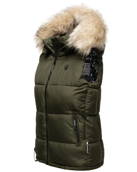 Marikoo Eisflockchen gilet da donna, oliva