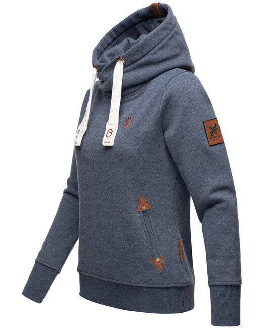 Navahoo Namikaa felpa con cappuccio da donna, blu polvere mel.