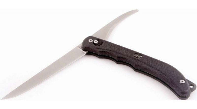 Eka Duo coltello da pesca e da cucina 13 cm, nero, gomma, fodero