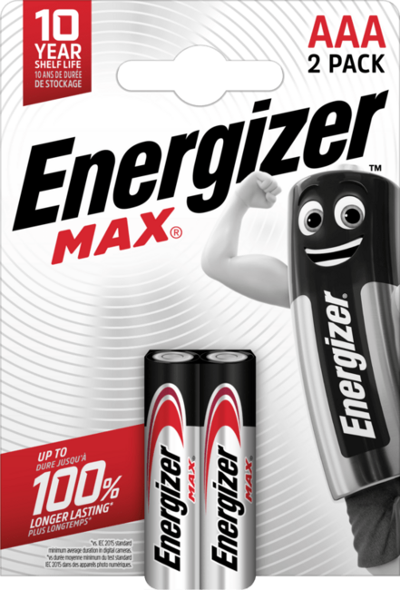 Energizer Max batterIe alcaline aaa E303325300, 2 pz.