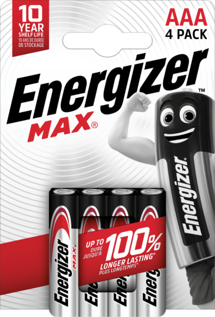 Energizer MAX batteria alcaline aaa/e92 4 pz.