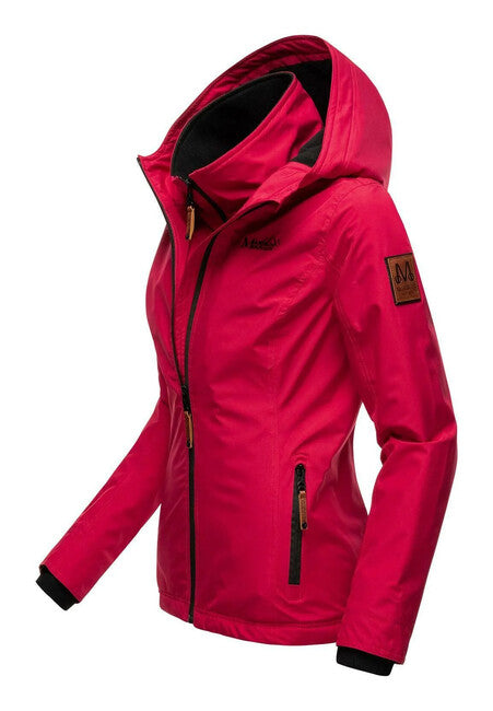 Marikoo ERDBEERE giacca transitoria da donna con cappuccio, fucsia