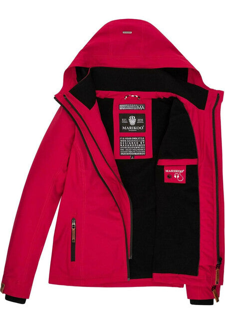 Marikoo ERDBEERE giacca transitoria da donna con cappuccio, fucsia