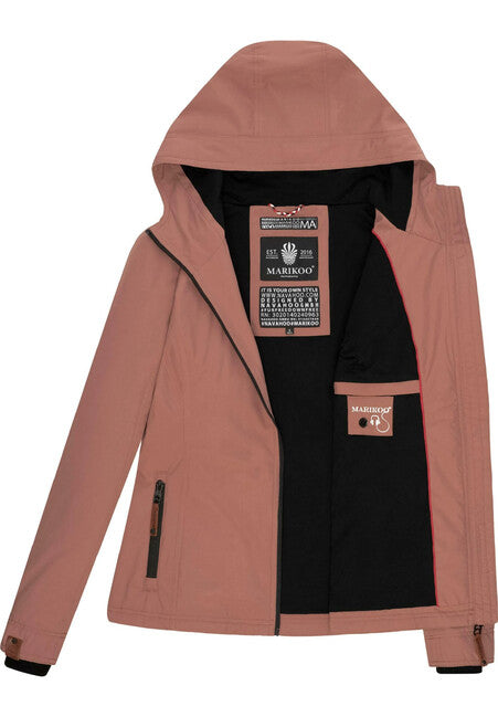 Marikoo ERDBEERE giacca transitoria da donna con cappuccio, terracotta