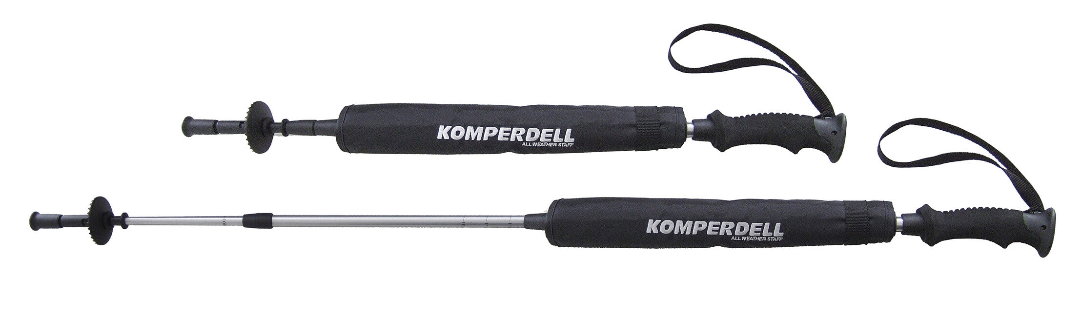 EuroSchirm Komperdell bastone da trekking combinato con ombrello, nero