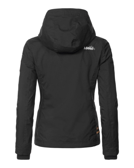 Marikoo Erdbeere giacca transitoria da donna con cappuccio, nera