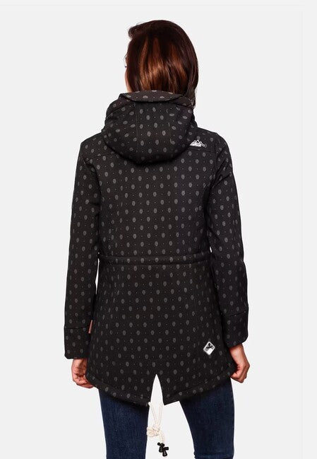 Marikoo ZIMTZICKE P giacca invernale softshell da donna con cappuccio, nera