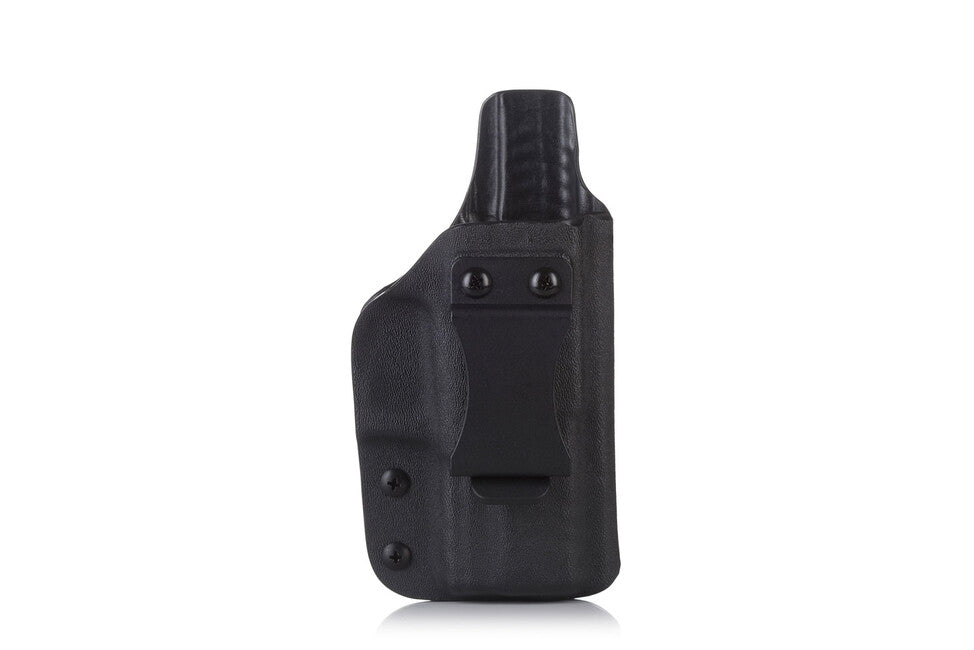 Falco IWB in kydex all'interno della cintura CZ P10M, nera destra