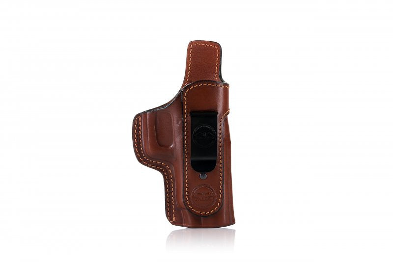Falco Glock 17 fondina in pelle aperta per il trasporto all'interno dei pantaloni, marroni autentico