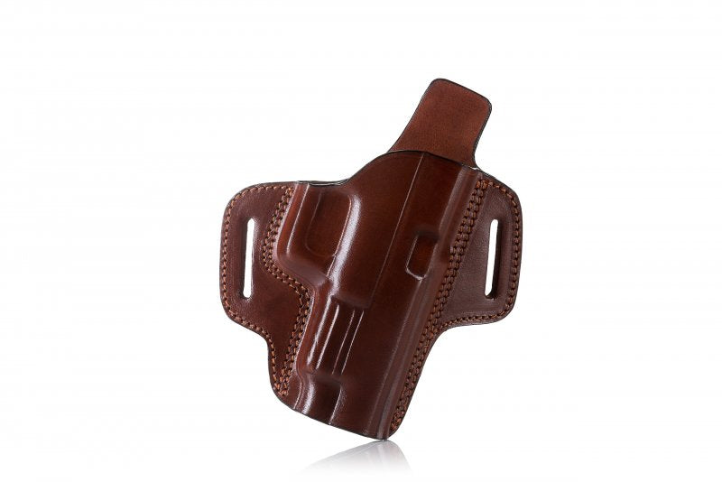 Falco Glock 17 fondina da cintura Premium aperta in pelle pancake, marrone autentica