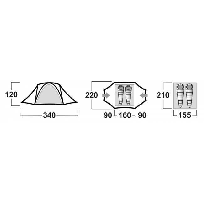 Husky Extreme Falcon 2 tenda, verde