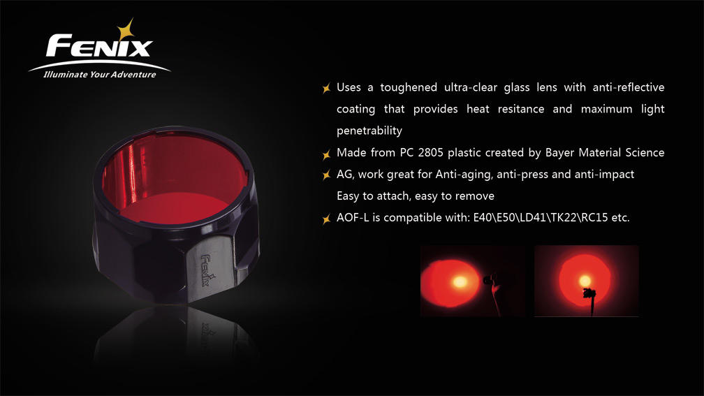 Fenix AOF-M filtro per torce, rosso