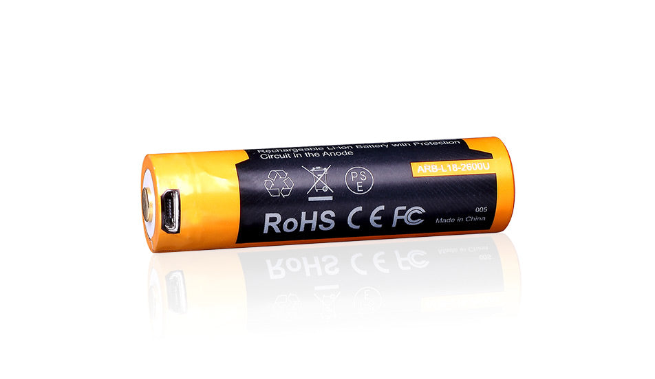Fenix batteria ricaricabile usb 18650 2600 mAh Li-Ion