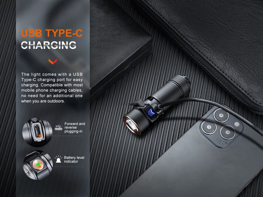 Fenix E18R V2.0 GE torcia ricaricabile, nera