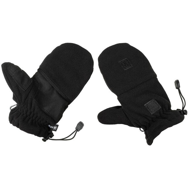 MFH Guanti in pile con coulisse, neri