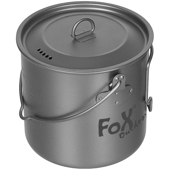 Fox Outdoor Pentola con coperchio, circa 1,1 L, titanio