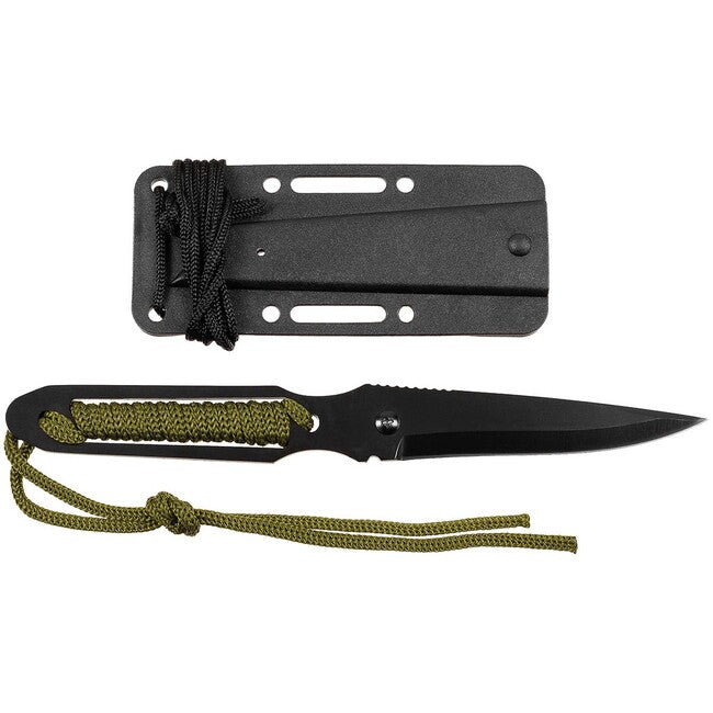 Fox Outdoor Action II coltello, nero, manico avvolto, con fodero