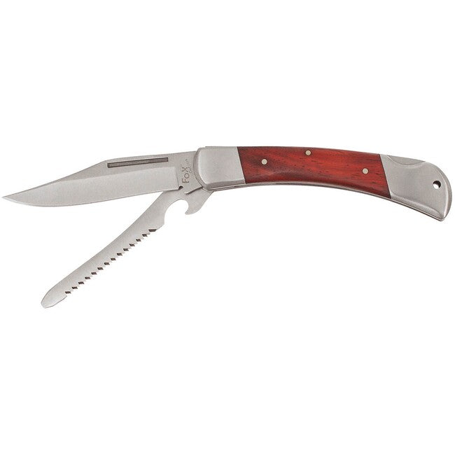 Fox Outdoor Jack Hunter coltello manico in metallo con inserto in legno