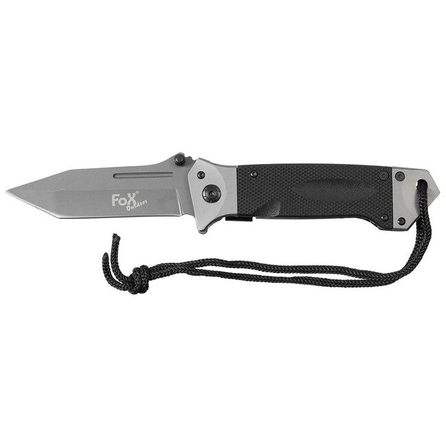 Fox Outdoor Jack coltello a una mano, nero, manico g10