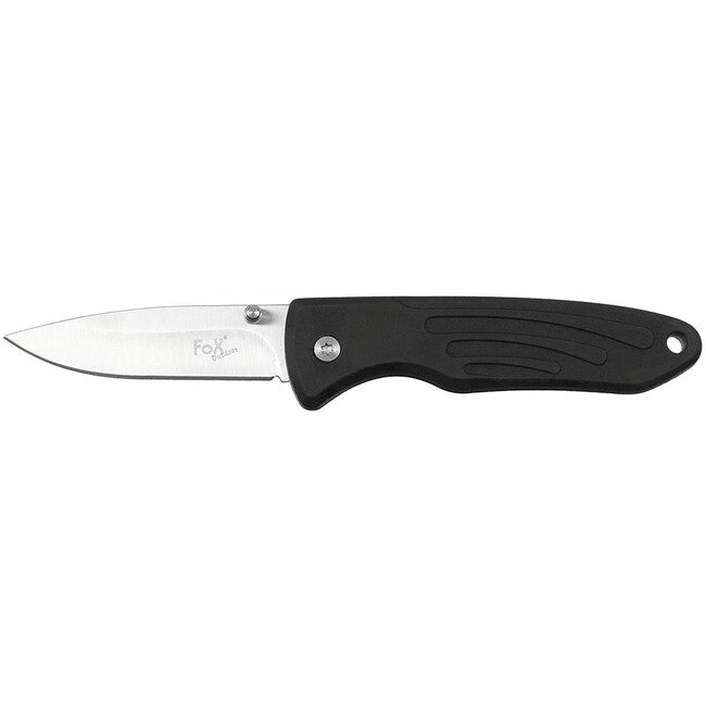 Fox Outdoor Jack coltello a una mano, nero, manico in TPR