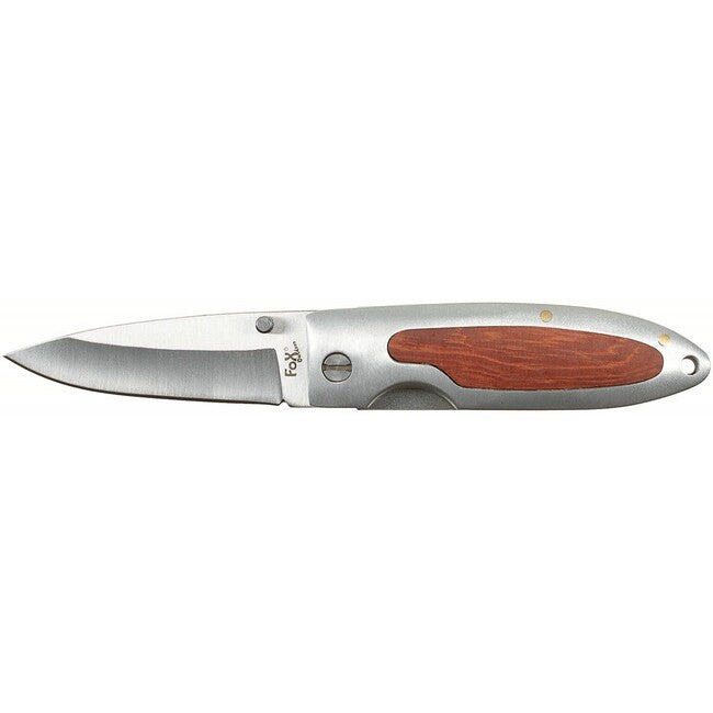 Fox Outdoor Jack coltello a una mano, argento, inserto in legno