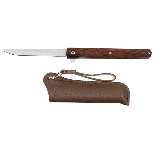 Fox Outdoor Jack Slim knife, per una sola mano, manico in legno