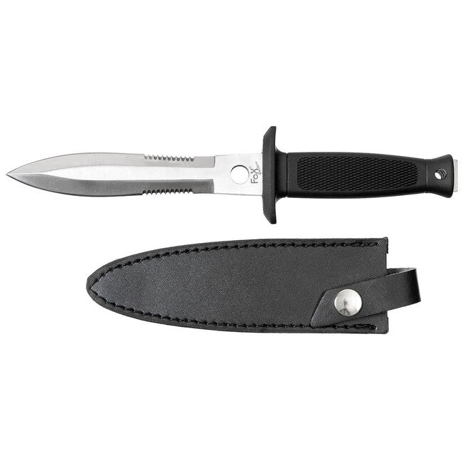 Fox Outdoor coltello da stivale reversibile con fodero, manico in gomma