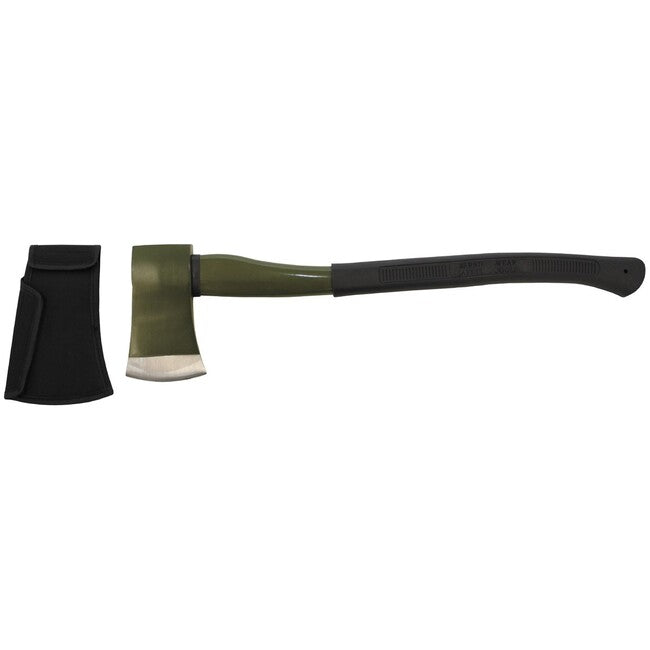 Fox Outdoor Deluxe axe, grande, manico in fibra di vetro, verde OD