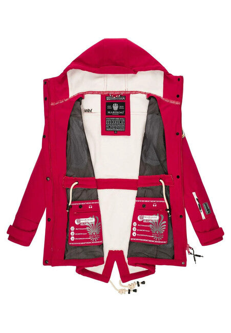 Marikoo ZIMTZICKE P giacca invernale softshell da donna con cappuccio, fucsia