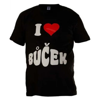 O&T Funny maglietta divertente I Love bůček, nero