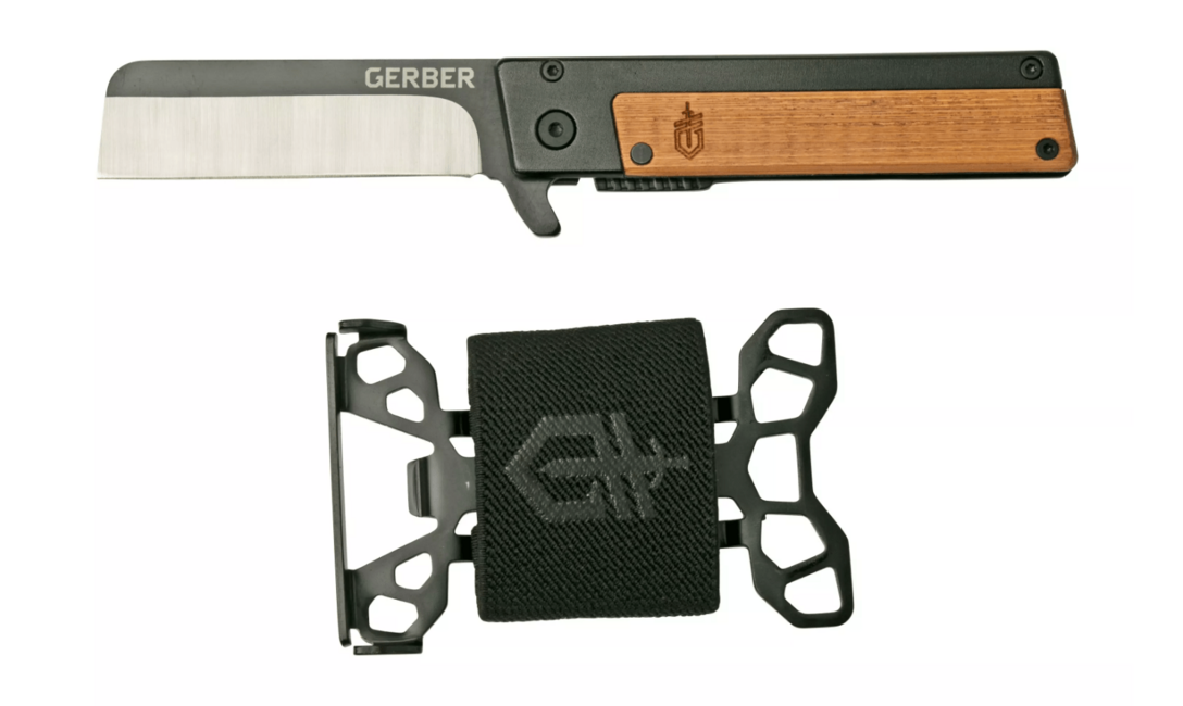 Gerber Coltello di chiusura con fodero in acciaio, 6,8 cm, marrone