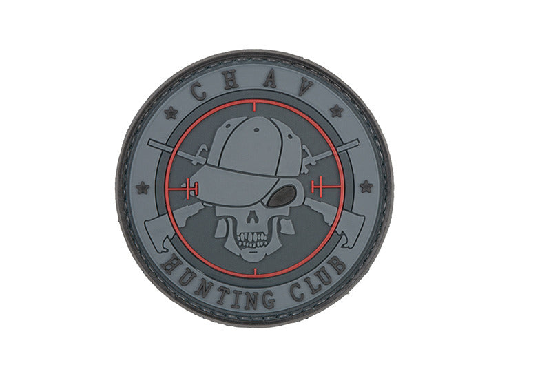 WARAGOD Tactical patch Hunting Club, grigia, 6cm