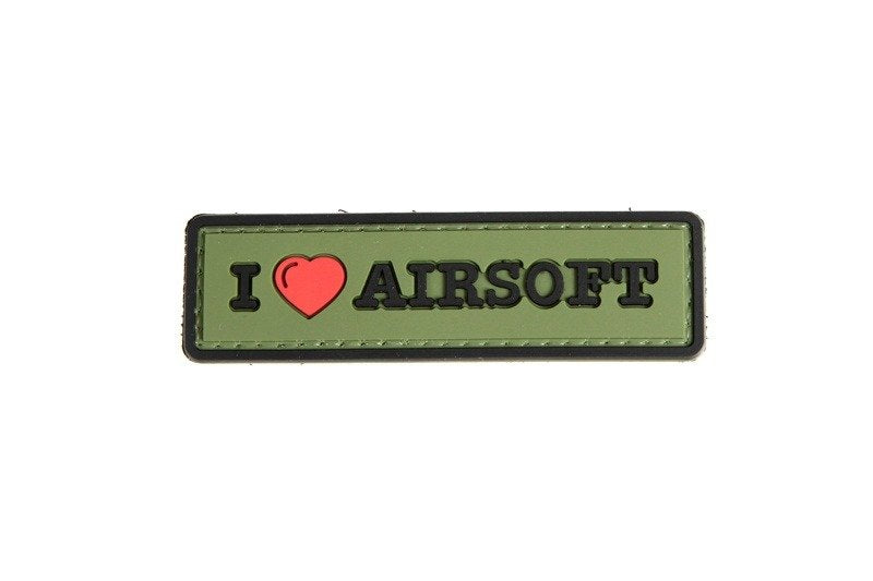 WARAGOD Toppa tattica I Love Airsoft, oliva, 8 x 2,5 cm