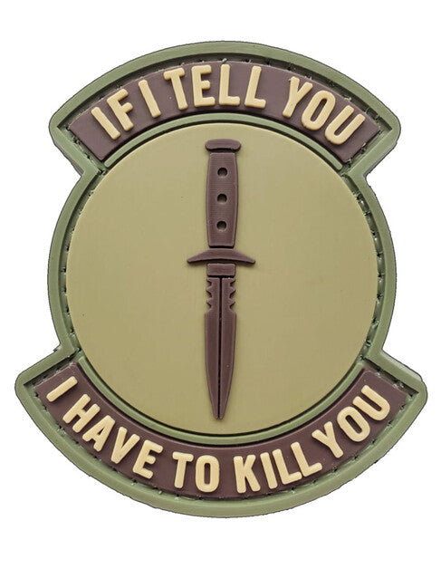 WARAGOD If I Tell You tactical patch 7 x 5cm, coyote