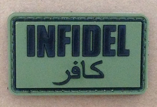 WARAGOD Tactical toppa Infidel, oliva, 5 x 3cm