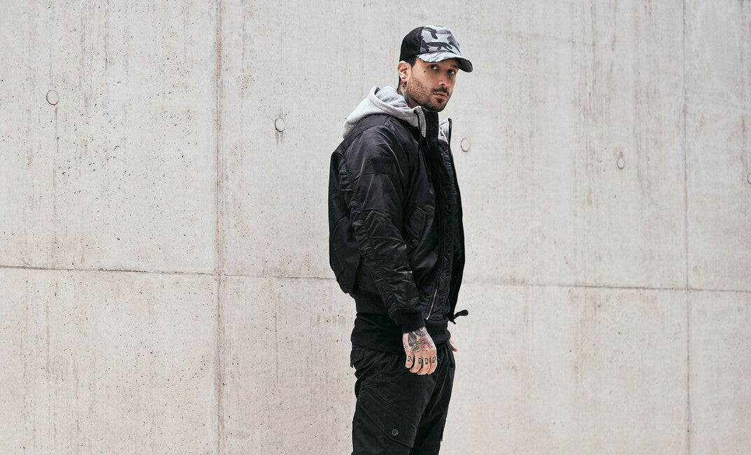 Brandit MA1 giacca bomber con cappuccio, nera