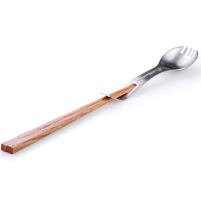 GSI Outdoors Glacier forchetta in acciaio inox con bacchette in legno