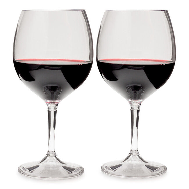 GSI Outdoors Bicchieri da vino rossi in plastica pieghevoli Nesting 2 × 444 ml