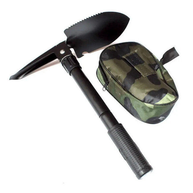 DRAGOWA Tactical Pala tattica pieghevole e chakan con fodero Dakota, nero