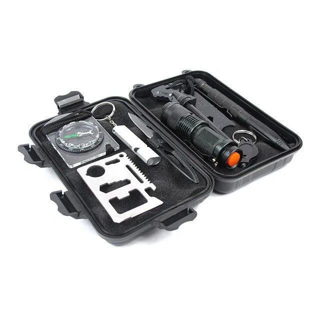 DRAGOWA Tactical Kit di sopravvivenza all'aperto 10in1 Pino, piccolo