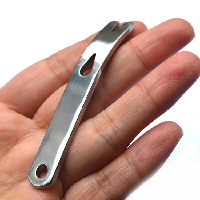 DRAGOWA Tactical Otter portachiavi tascabile in acciaio inossidabile , argento