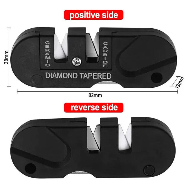 DRAGOWA Tactical Drydune 4in1 affilacoltelli multifunzione da tasca, nero