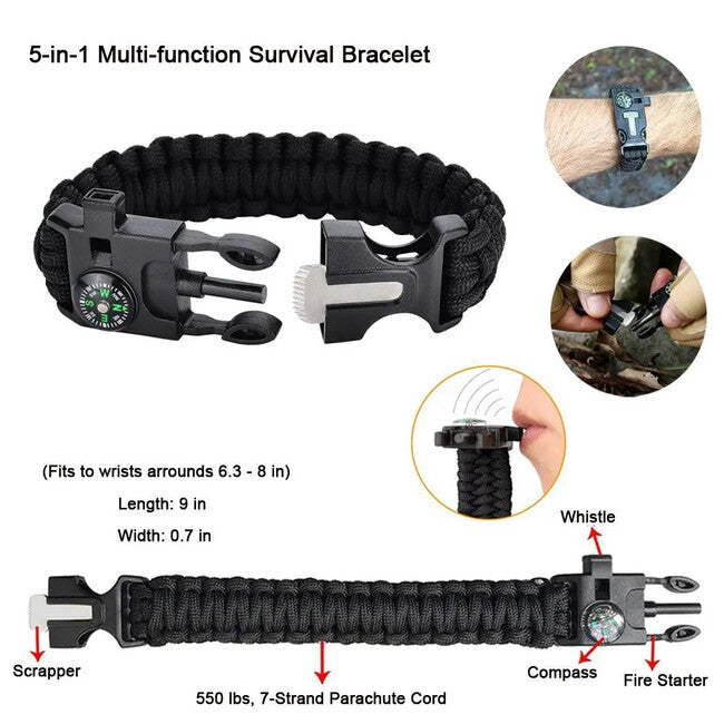 DRAGOWA Tactical Kit di sopravvivenza per il campeggio, cenere, grande