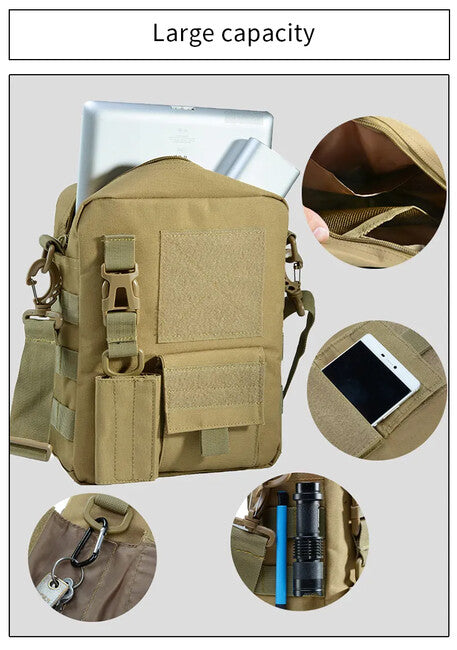 DRAGOWA Tactical Borsa a tracolla 4L, nera