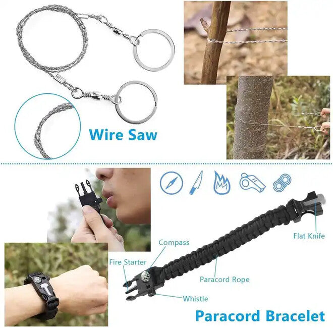 DRAGOWA Tactical Kit di sopravvivenza per il campeggio, cenere, grande