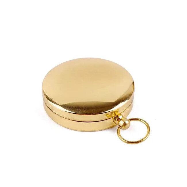 DRAGOWA Tactical Bussola tascabile in ottone con luminescenza Luma, oro
