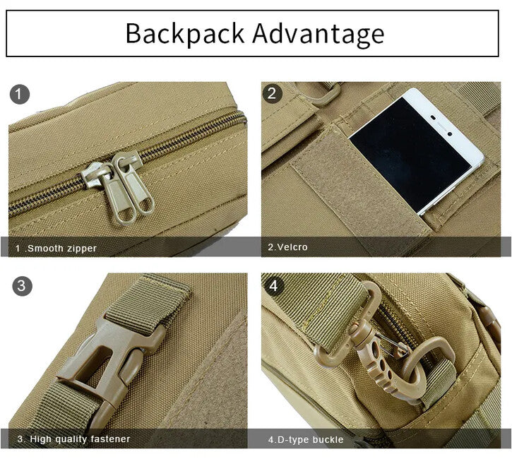 DRAGOWA Tactical Borsa a tracolla 4L, jungle camo