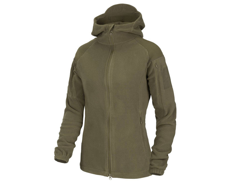 Helikon-Tex Cumulus felpa con cappuccio in pile da donna, verde taiga